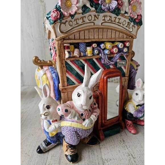 Fitz Floyd cotton tailors Easter AS IS vase 1995 RARE‎ vintage centerpiece as is - Picture 6 of 16